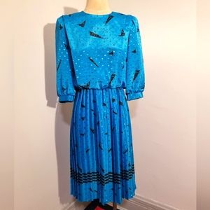 Vintage Blue Midi Dress